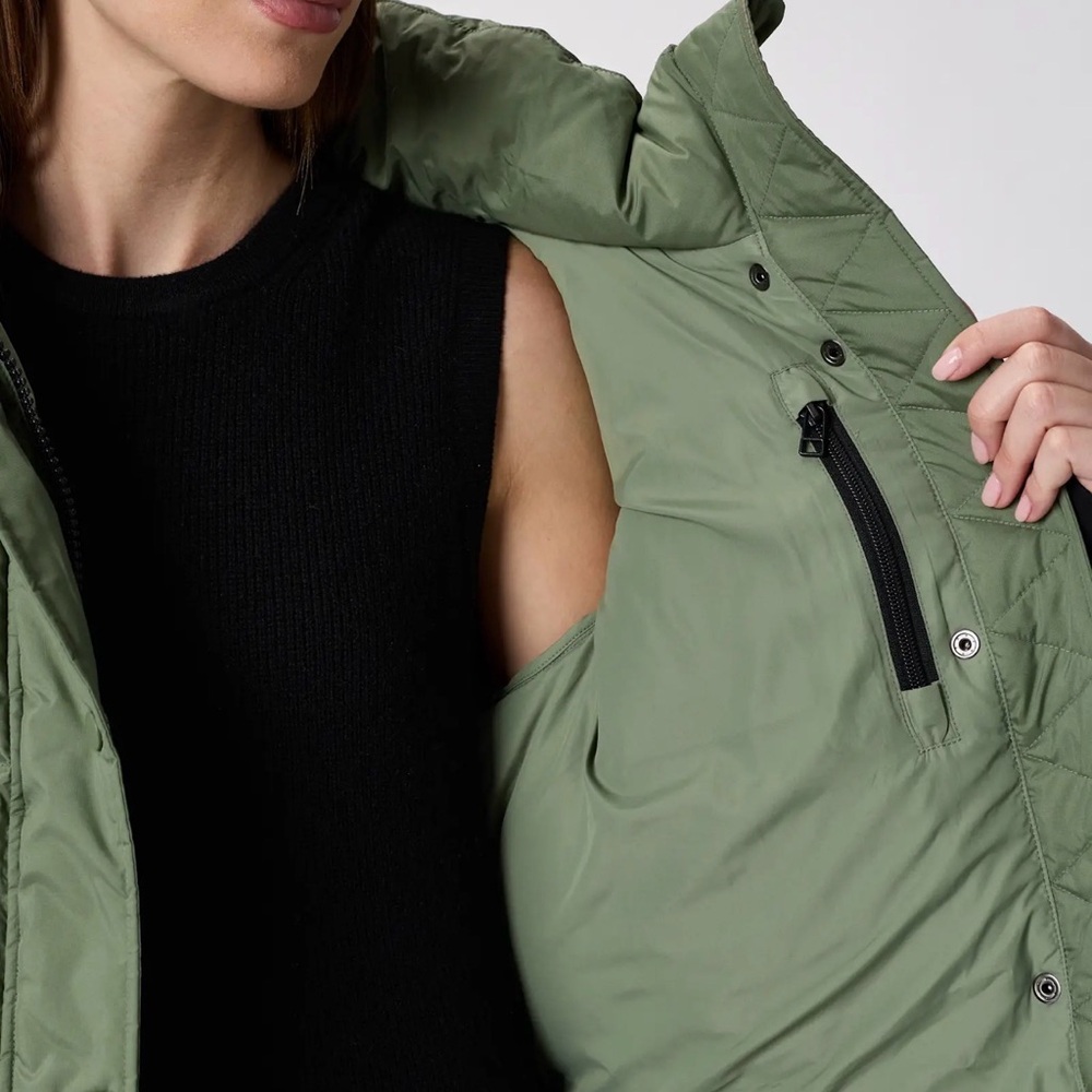 Quince Responsible Down Ling Puffer Coat in Sea Spray Green Size Small 1052 - Picture 7 of 12